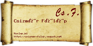 Csizmár Fülöp névjegykártya
